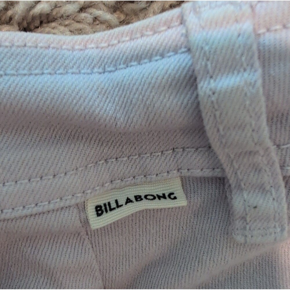 Billabong Women's Light Pink Wide-Leg Twill Pants Cotton High-Rise Pockets - Picture 9 of 9